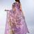 wine printed art silk designer pallu saree
