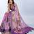 wine printed art silk designer pallu saree