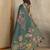 green printed art silk designer pallu saree