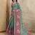 green printed art silk designer pallu saree