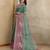 green printed art silk designer pallu saree
