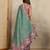 green printed art silk designer pallu saree