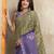 mehendi printed art silk designer pallu saree