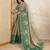 chiku printed art silk designer pallu saree