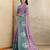 wine printed art silk designer pallu saree