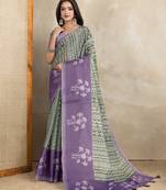 mehendi printed art silk designer pallu saree