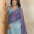 purple printed art silk designer pallu saree