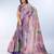 purple printed art silk designer pallu saree
