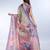 purple printed art silk designer pallu saree