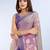 purple printed art silk designer pallu saree