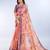 orange printed art silk designer pallu saree