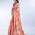 orange printed art silk designer pallu saree