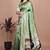 parrot green woven  designer pallu banarasi art silk saree