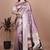 onion pink woven  designer pallu banarasi art silk saree