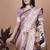 onion pink woven  designer pallu banarasi art silk saree