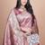 onion pink woven  designer pallu banarasi art silk saree