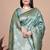 green woven  designer pallu banarasi art silk saree