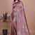 onion pink woven  designer pallu banarasi art silk saree