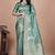 green woven  designer pallu banarasi art silk saree