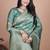 green woven  designer pallu banarasi art silk saree