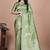 parrot green woven  designer pallu banarasi art silk saree