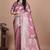 onion pink woven  designer pallu banarasi art silk saree