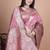 onion pink woven  designer pallu banarasi art silk saree