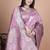 onion pink woven  designer pallu banarasi art silk saree