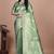 parrot green woven  designer pallu banarasi art silk saree