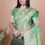 green woven  designer pallu banarasi art silk saree