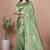 green woven  designer pallu banarasi art silk saree