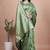 green woven  designer pallu banarasi art silk saree