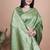 green woven  designer pallu banarasi art silk saree