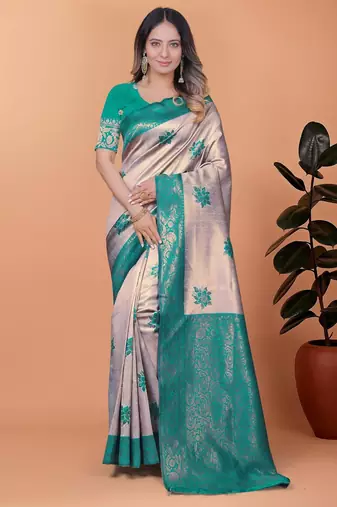 pink woven  designer pallu banarasi art silk saree