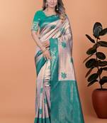 pink woven  designer pallu banarasi art silk saree