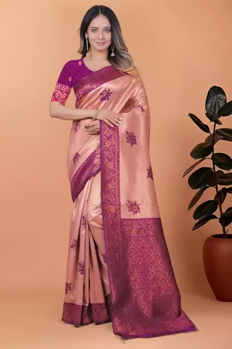 mustard woven  designer pallu banarasi art silk saree