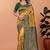 yellow woven  designer pallu banarasi art silk saree