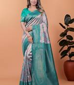 pink woven  designer pallu banarasi art silk saree