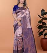 pink woven  designer pallu banarasi art silk saree