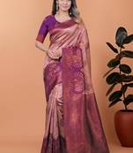 mustard woven  designer pallu banarasi art silk saree