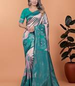 pink woven  designer pallu banarasi art silk saree