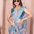 lavender printed  designer pallu linen saree