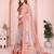 orange printed  designer pallu linen saree