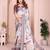 grey printed  designer pallu linen saree