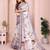 grey printed  designer pallu linen saree