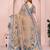chiku printed  designer pallu linen saree
