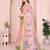 light orange printed  designer pallu linen saree