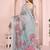 grey printed  designer pallu linen saree