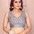 grey printed  designer pallu linen saree