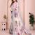 cream printed  designer pallu linen saree